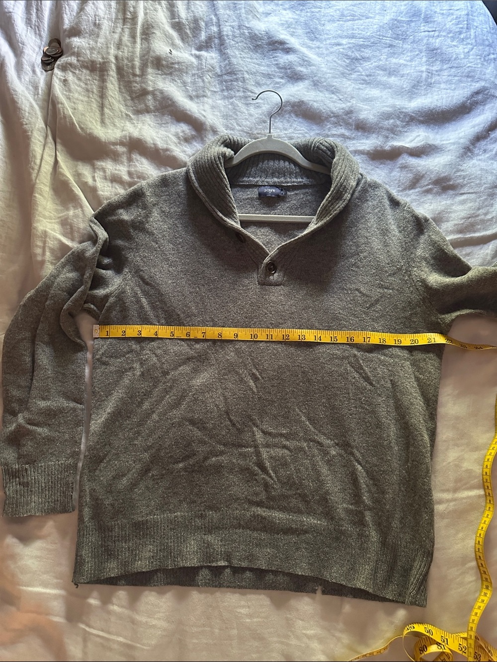 Men's Shawl Collar Sweater -  Grey
